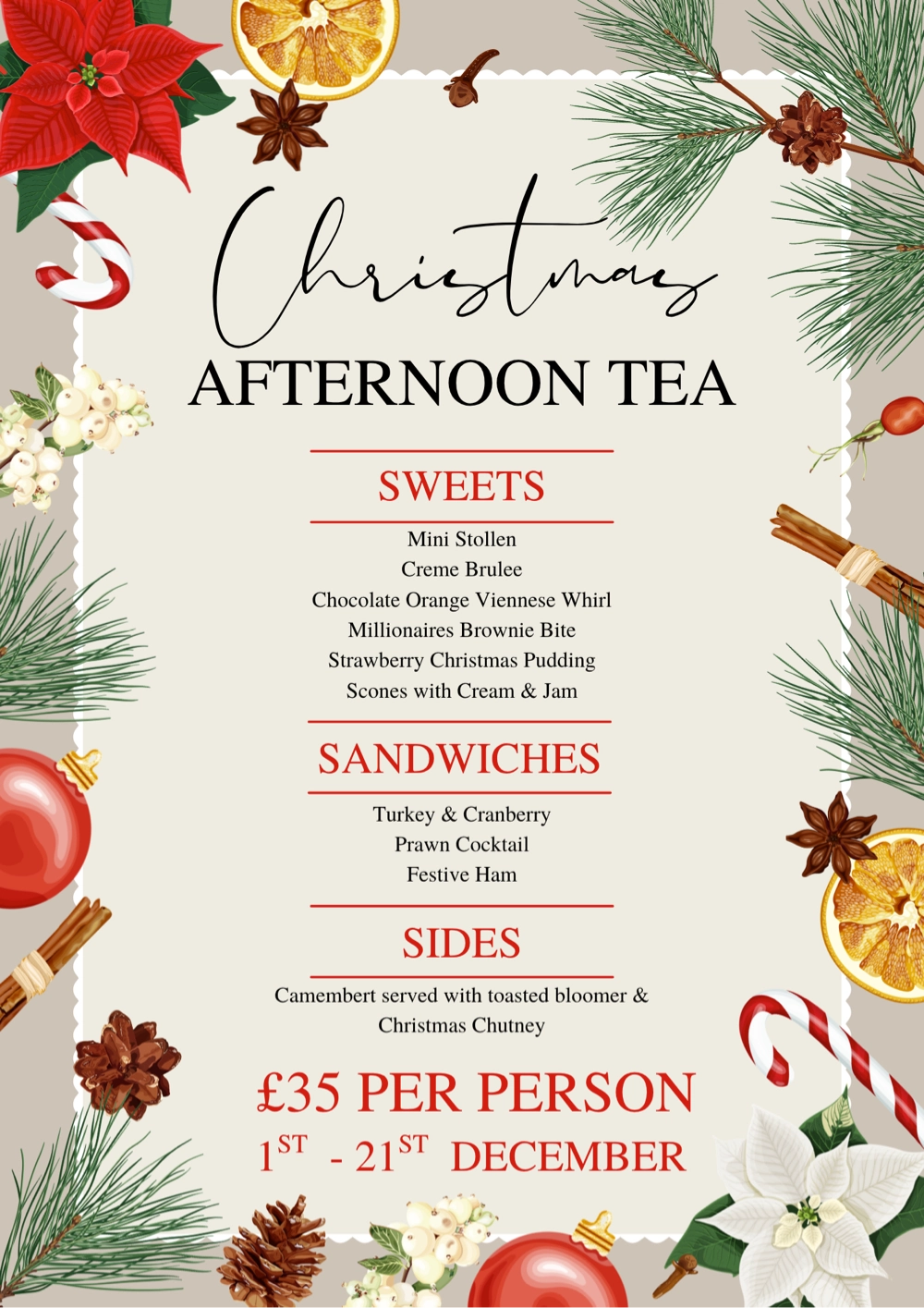 Festive Afternoon Tea 2026